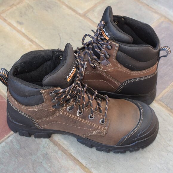 Ariat Leather Treadfast 6" Waterproof Steel Toe Work Boot Style# 10034673 - 10 - Picture 2 of 11